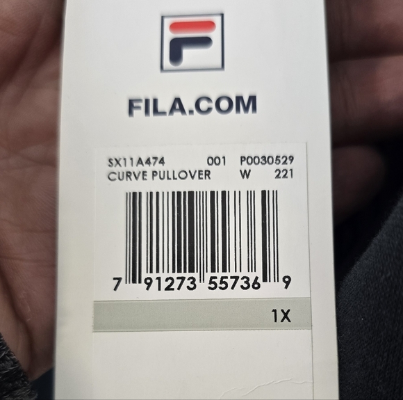 FILA Pullover Hoodie 1X Navy Fleece Logo Kangaroo Pocket - Picture 5 of 10